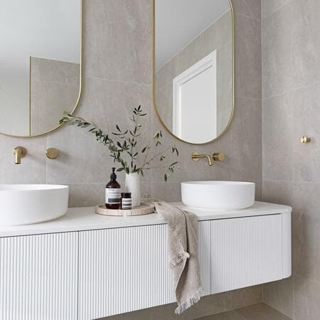 image by haausdesign containing bathroom, mirror, sink, white, bathroom accessory